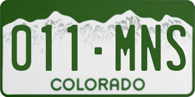 CO license plate 011MNS