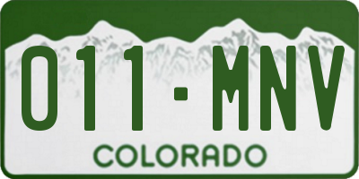 CO license plate 011MNV