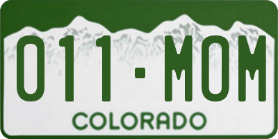 CO license plate 011MOM