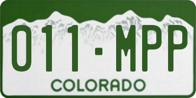 CO license plate 011MPP