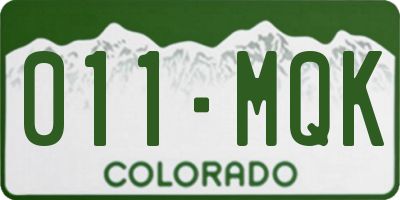CO license plate 011MQK