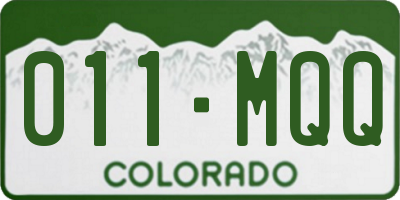 CO license plate 011MQQ
