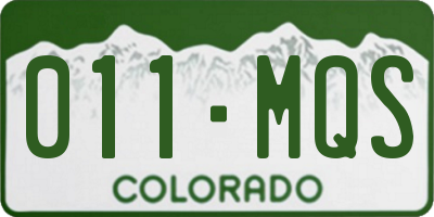 CO license plate 011MQS
