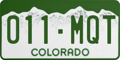 CO license plate 011MQT