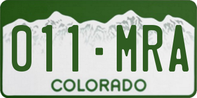 CO license plate 011MRA