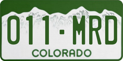 CO license plate 011MRD