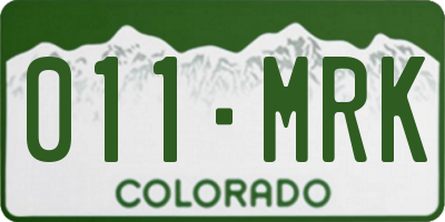 CO license plate 011MRK