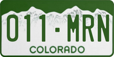 CO license plate 011MRN