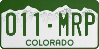 CO license plate 011MRP