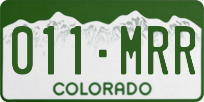 CO license plate 011MRR