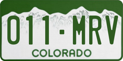 CO license plate 011MRV