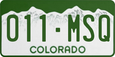 CO license plate 011MSQ