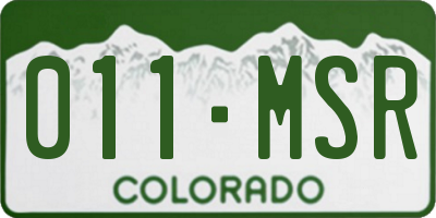 CO license plate 011MSR