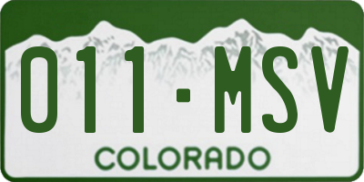 CO license plate 011MSV