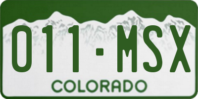 CO license plate 011MSX