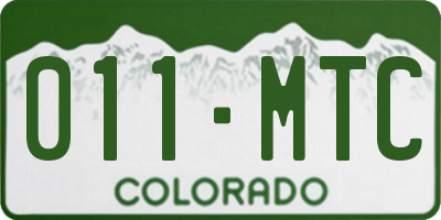 CO license plate 011MTC