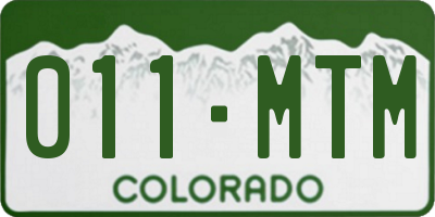 CO license plate 011MTM