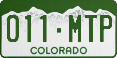 CO license plate 011MTP