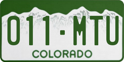 CO license plate 011MTU