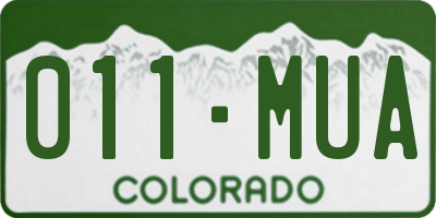 CO license plate 011MUA