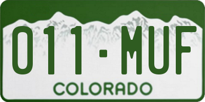CO license plate 011MUF