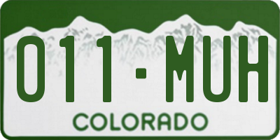 CO license plate 011MUH