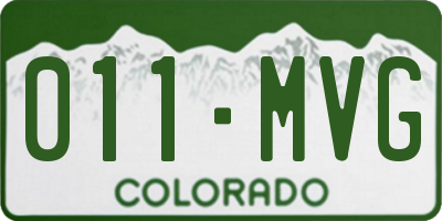 CO license plate 011MVG