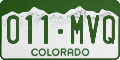 CO license plate 011MVQ