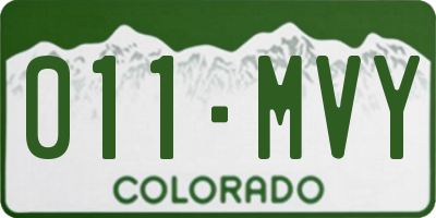 CO license plate 011MVY