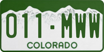 CO license plate 011MWW