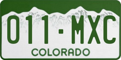 CO license plate 011MXC
