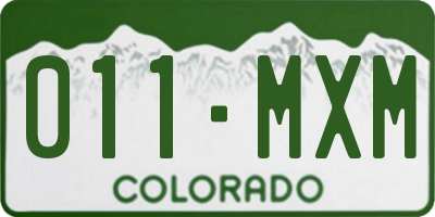 CO license plate 011MXM