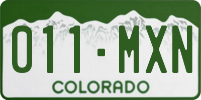 CO license plate 011MXN