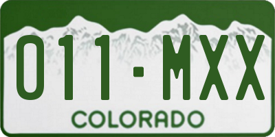 CO license plate 011MXX