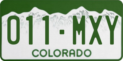 CO license plate 011MXY
