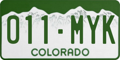 CO license plate 011MYK