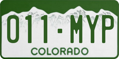 CO license plate 011MYP