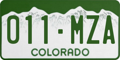 CO license plate 011MZA