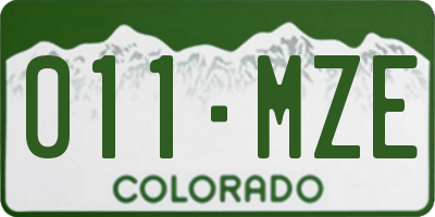 CO license plate 011MZE
