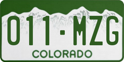 CO license plate 011MZG