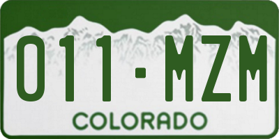 CO license plate 011MZM