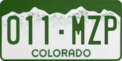 CO license plate 011MZP
