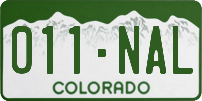 CO license plate 011NAL