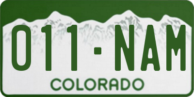 CO license plate 011NAM