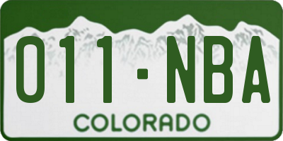 CO license plate 011NBA