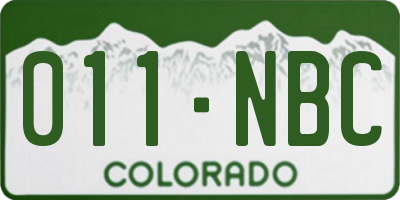 CO license plate 011NBC