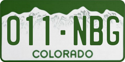 CO license plate 011NBG