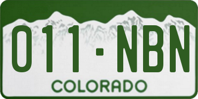 CO license plate 011NBN