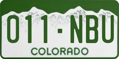 CO license plate 011NBU