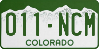 CO license plate 011NCM